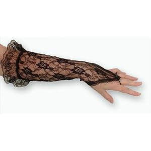 Fingerless Gauntlet Long Lace Gloves with Ruffle