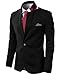 H2H Mens Fashion Slim Fit Blazer with Button Strap Collar