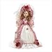 Rose Maiden Porcelain Victorian Doll With Wood Stand