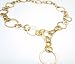14K Yellow Gold Matte-Finish Hand-Crafted Round-Shaped Open Link Y-Shaped Necklace, Enhanced with Burnish Set Diamonds.