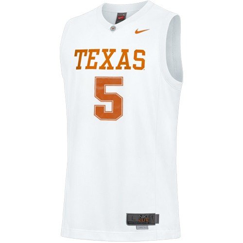 Nike Texas Longhorns #5 White Replica Basketball Jersey
