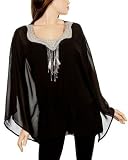 Elegant 2 Piece Sequinned Tunic Long Sleeve Angel Kaftan Top Blouse & Camisole Plus Sizes 26-30