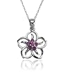 Sterling Silver Amethyst Flower Pendant