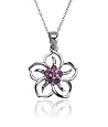 Sterling Silver Amethyst Flower Pendant