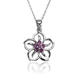 Sterling Silver Amethyst Flower Pendant