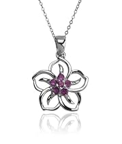 Sterling Silver Amethyst Flower Pendant