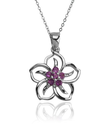 Sterling Silver Amethyst Flower Pendant