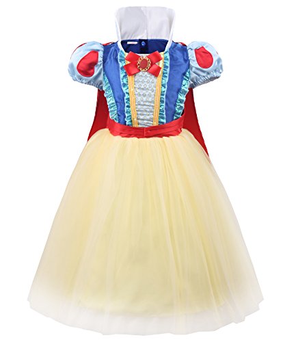 JerrisApparel Princess Dress Up Halloween Costumes for Girls with Red Cape