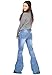 Glamour Outfitters 60s 70s Ripped Distressed Denim Flared Jeans - Blue