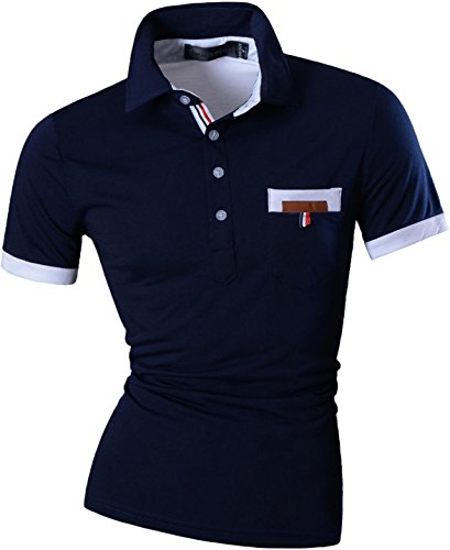 jeansian Men's Slim Fit short Sleeves Casual POLO Tee T-Shirts U012
