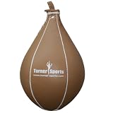 Geniune Cowhide Leather Speedball Punching Ball & Swivel, Natural