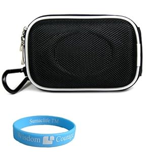 Camera Case for Flip Video SlideHD and MinoHD (Nylon Black) + SumacLife TM Wisdom Courage Wristband