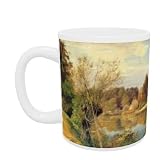 At the Mill, 1830 (oil on paper mounted on card) by Adolf Vollmer - Mug - Standard Size