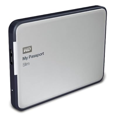 WD My Passport Slim 1TB Portable External Hard Drive (Metal Silver)