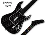 Protective skin fits the Wireless Kramer Guitar for the PS2, Guitar Hero 3 - DIAMONDPLATE BLACK