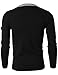 Doublju Mens V-Neck Sweater with Tipping