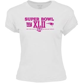 New England Patriots vs. New York Giants White Ladies Super Bowl XLII Dueling T-shirt