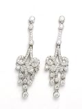 Diamond Earrings Fine Earrings 2.68k GV.V.S Brilliant Diamonds on 18k White Gold Chandelier with Post Earrings