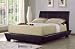 Contemporary Fully Upholstered Brown Queen Size Platform Bed