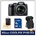 Nikon Coolpix P100 Digital Camera (Matte Black), 10.3 Megapixel, 26x, 26-678mm Equivalent Nikkor Zoom, Up to 10fps @ Full Resolution, 3.0