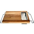 Chromed steel and wood oversink kitchen cutting board