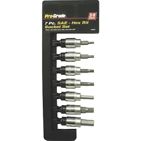 Pro-Grade 19029 7-Piece 3 8-Inch Driver SAE Hex Bit Socket Set by Pro-Grade