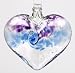 Kitras Art Glass ~ VAN GLOW HEART ~ Hand Blown - Glass Ornament - Purple & Blue - 3.5