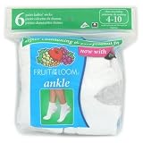 Fruit of the Loom Core Women's 6 Pack Ankle Socks