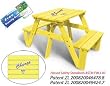 Lohasrus Kids Picnic Table 20322 - Passed Safety Standards ASTM F963-07, Dual Non-toxic Painted Fir, for ages 2 to 6, 1 seated each side, Free Drawing Book