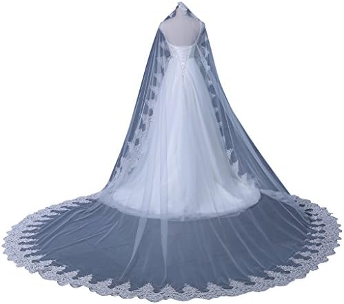 Rosalindbridal New Luxury 1T One Tier 110'' Width 118'' Length White Ivory Cathedral Length Wedding Bridal Veil With Comb