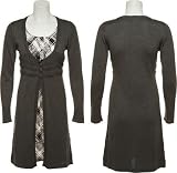 KERISMA Cashmere-Blend 2fer Plaid Sateen & Knit Sweater Dress [KH44-3]