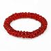 Glass Beads and Elastic Red Bracelet-Large Weave 