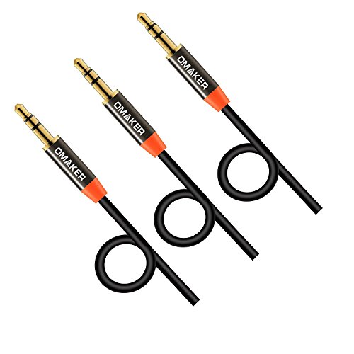 Omaker ステレオミニプラグケーブル 3.5mmミニプラグ 1m*2本と2m*1本の3本セット オス－オス　iPhone/iPad/スピーカー/カーオーデイオ/パソコンなどに対応するAUXケーブル（ブラック）