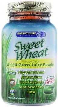 Brightcore Nutrition Sweet Wheat Freeze Dried Wheat Grass Juice Powder 60 Vegan Capsules