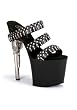 Women's 7 1/2 Inch Gun Heel Bullet Detailed Triple Band Platform Slide