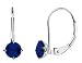 Sapphire Gemstone French Back 5mm Solitaire Earring in 14K White Gold
