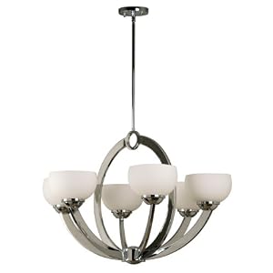 Kenroy Home 91556CH Nova 6 Light Chandelier, Chrome Finish