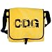 Paris Airport Code CDG France Messenger Bag Yellow Barcode