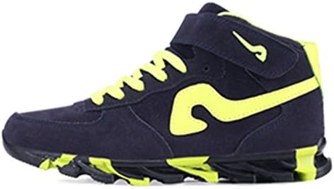 SITYLE Men's Fashion Casual Flats High Top Nubuck Leather Sneaker Shoes,US 7,Blue