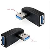 Generic USB 3.0 Vertical Male to Female Adapter Left Angle and Right Angle Adapter