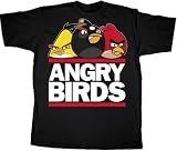 Angry Birds Run Birds Mens Black T-shirt