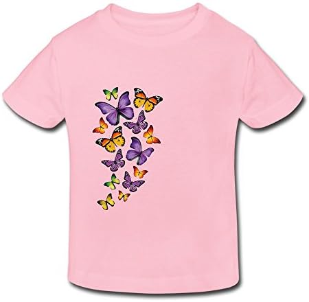 Popular Printing Rainbow Butterfly Tee 2 Toddler Pink For 2-6 Years Old Child