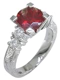 18KW Sunstone & Diamond Ring