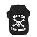 EXPAWLORER Black L Bad to The Bone Printed Skull Cat Fleece Sweatshirt Dog Hoodies