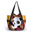 ONITIVA - [Kung Fu Panda] Hand-appliqued 100% Cotton Fabric Art Shoulder Tote Bag / Shopper Bag