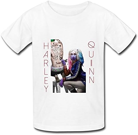 Kids White Big Boys' Girls' T Shirt 2016 Action Film Suicide Squad Poster