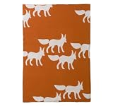 DwellStudio Foxes Graphic Knit Blanket, Orange
