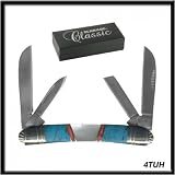 Schrade 4TUH Classic Uncle Henry Turquoise and Pearl Master Tobacco