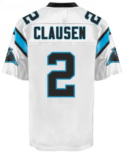 Carolina Panthers #2 Clausen White Jerseys Authentic Football Jersey Size 48-56 (Please Select the Size When You Order, Can Do Drop Shipping)
