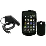 iNcido Brand Samsung T499/Dart Combo Solid Black Silicone Skin Case Facepla ....